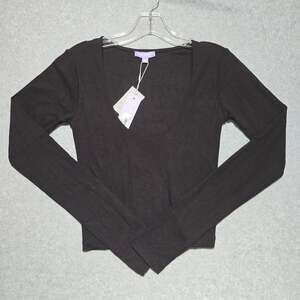 Florence by Mills Women's Black Long Sleeve Scoop Neck Fitted Top M NWT
